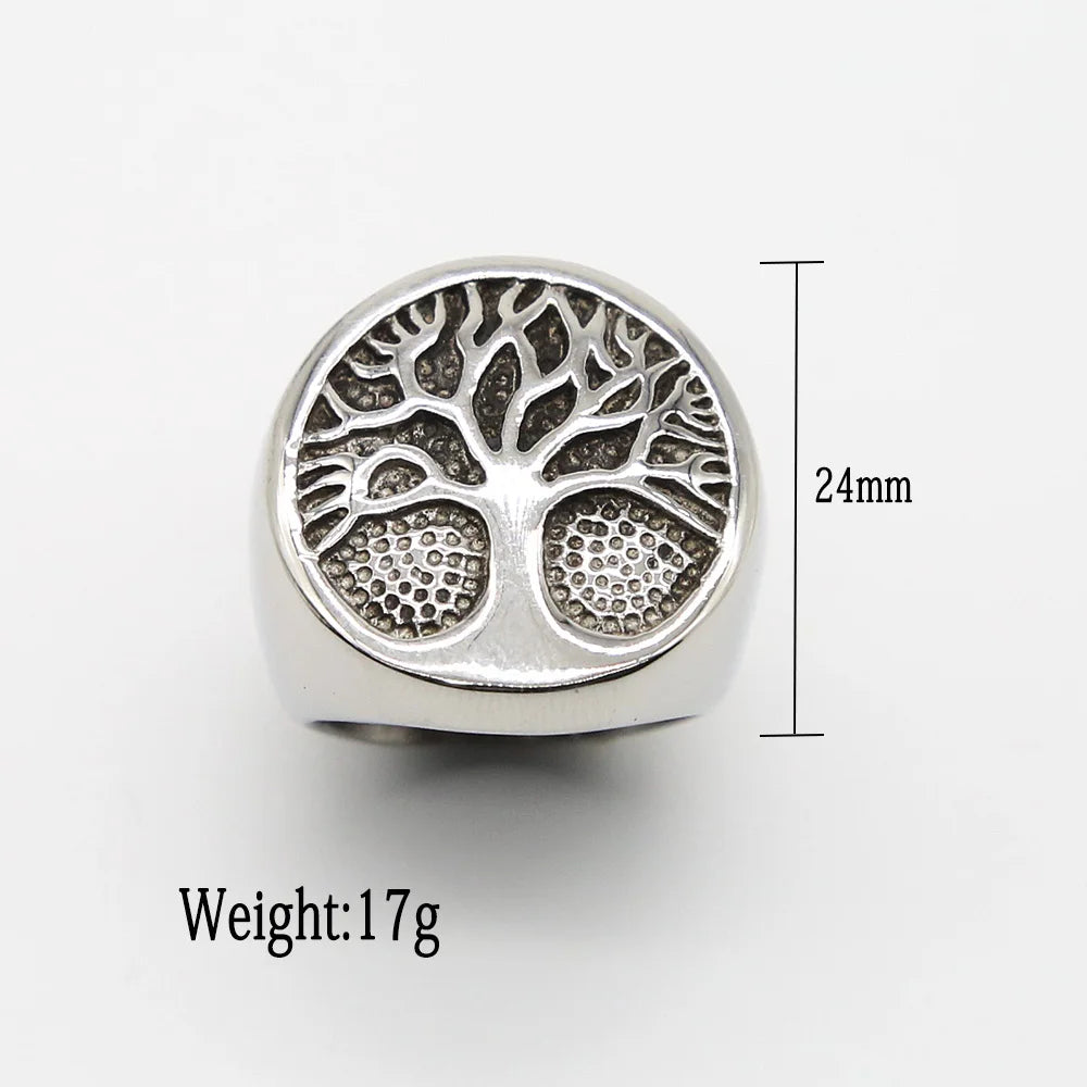 Stainless Steel Tree of Life Ring