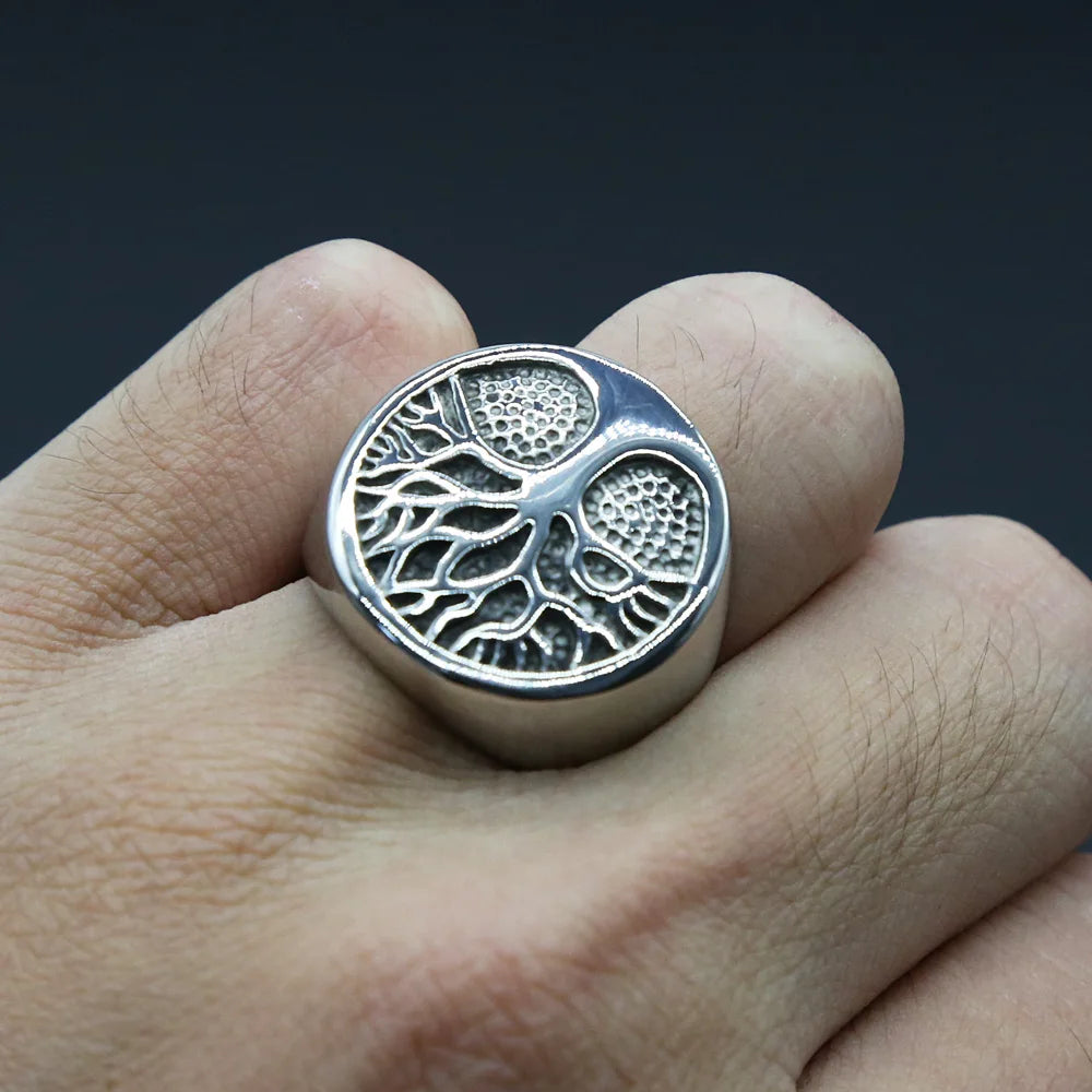 Stainless Steel Tree of Life Ring