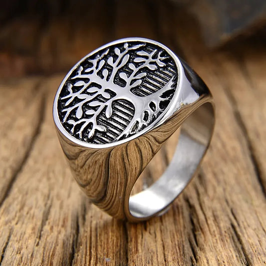 Classic Tree of Lift Signet Ring Gold/Silver