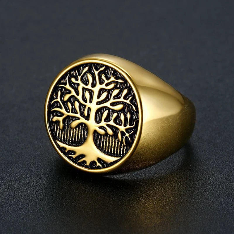 Classic Tree of Lift Signet Ring Gold/Silver