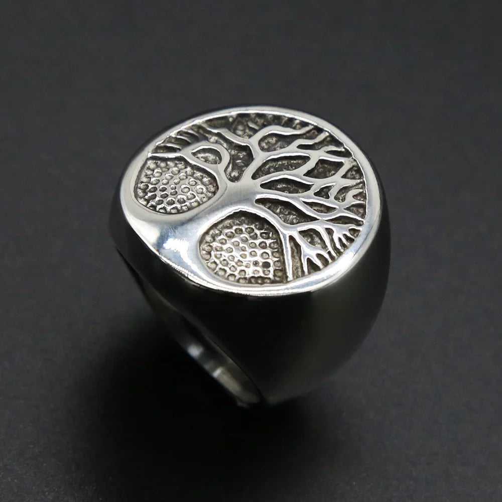 Stainless Steel Tree of Life Ring