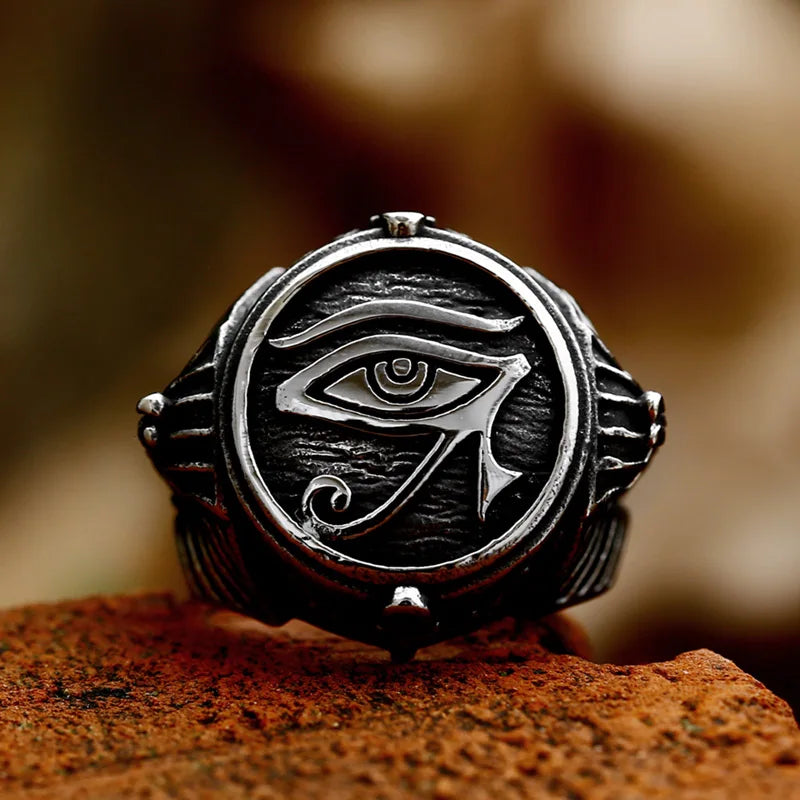 Stainless Steel Eye of Horus Ring