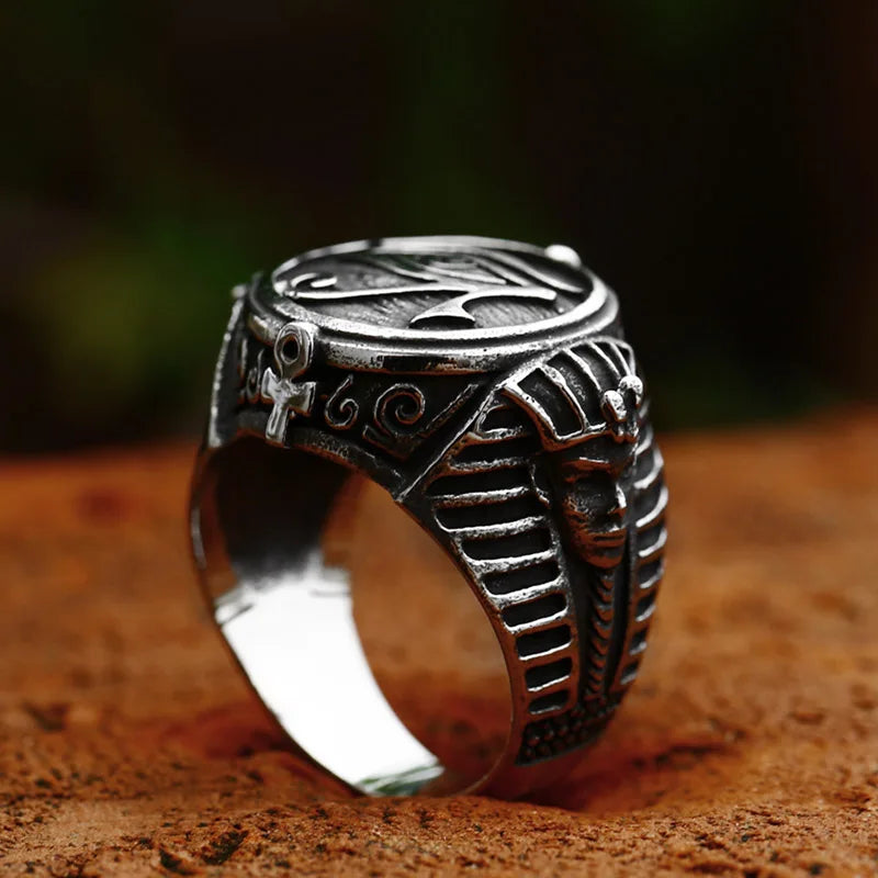 Stainless Steel Eye of Horus Ring