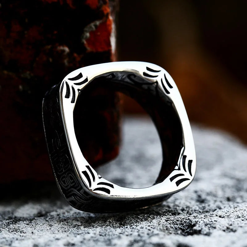 Stainless Steel Special Design Square Shape Ring