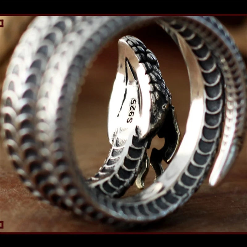 Trend Carving Snake Horns Dragon Ring