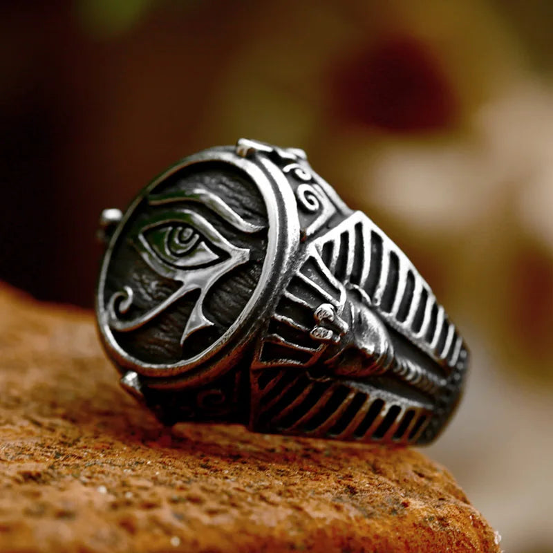 Stainless Steel Eye of Horus Ring